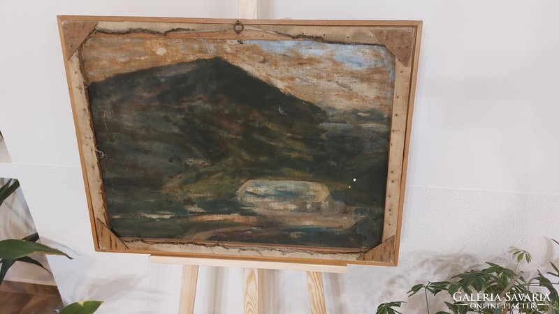 (K) landscape painting 77x58 cm with frame balogh l.