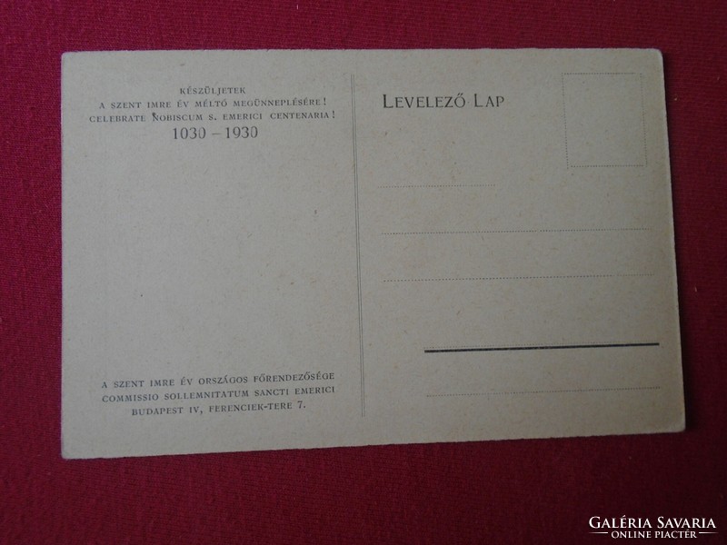 Del011.17 Old postcard - the death of Mihály Zichy - Saint Imre - s. Emerici centenaria 1030-1930