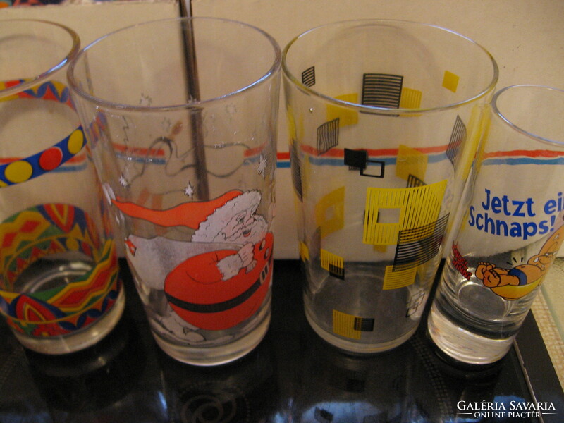 Children, fairy tales, decorative glass glasses, ice age, clown, butterfly, football, Garfield, advertising, etc.