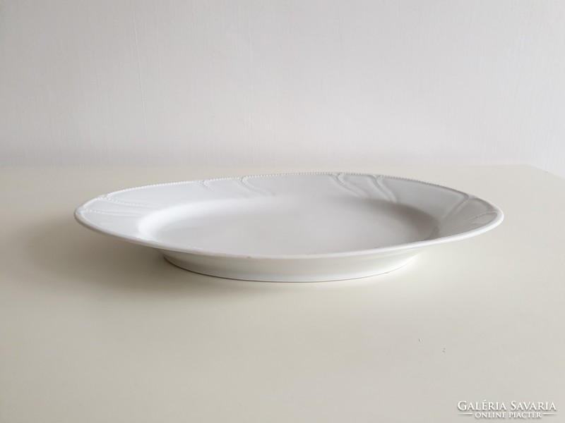 Vintage old 36.5 cm pearl string pattern large oval porcelain serving bowl