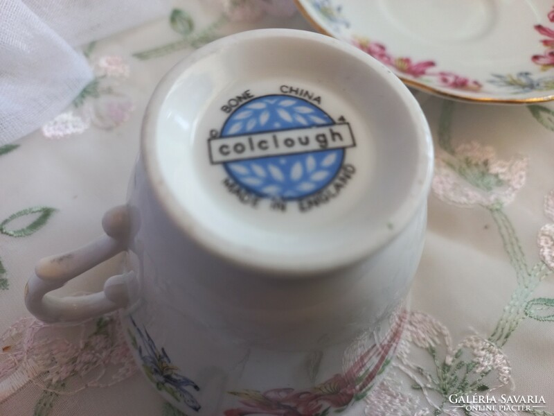 English colclough tea and coffee set, cup and saucer, iris, 1945-48