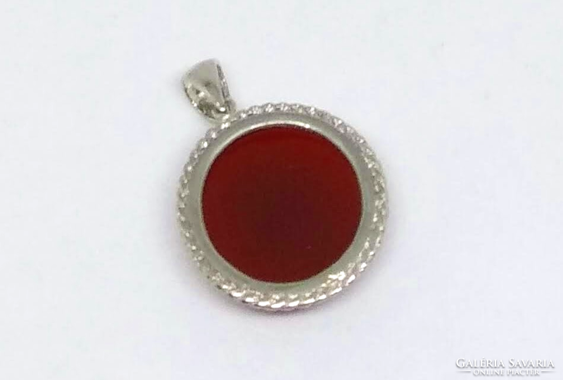 Red onyx agate pendant in filled silver (sf) socket y43078