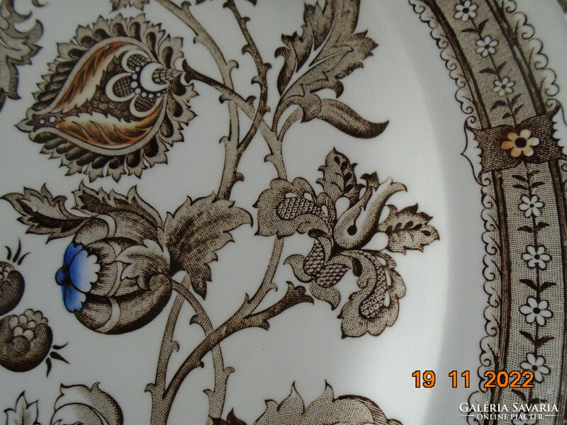 Polychrome bowl with Neo-Renaissance Jacobean pattern from the English company Ridgway