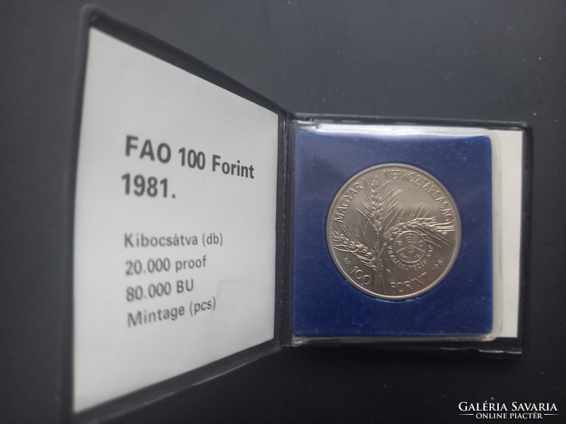 FAO 100 FORINT 1981 - KENYÉRSZLŐ NŐ ÉRME