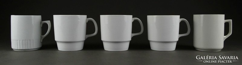 1L510 white mixed porcelain tea mug set 5 pieces