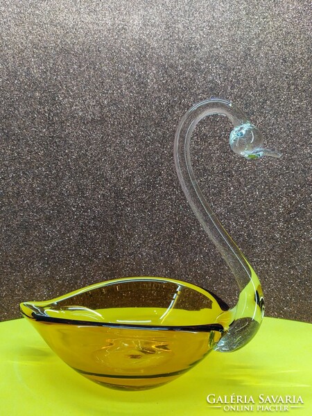 Üveg hattyú asztalközép kínáló