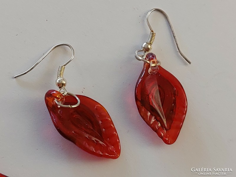 Glass jewelry pendant earrings