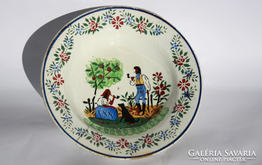 Wall plate with a popular scene from Wilhelmsburg