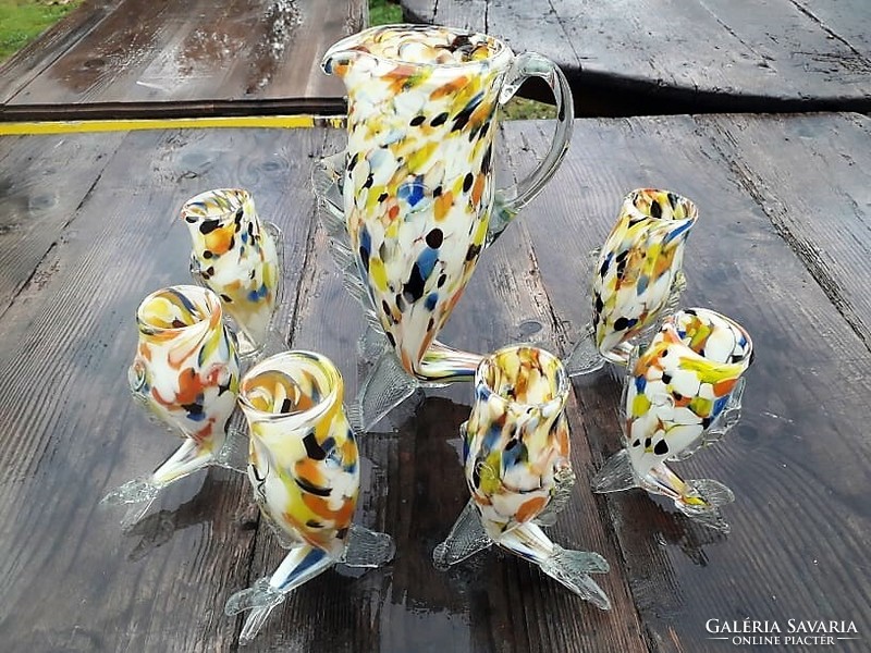 Glass jug - cup / fish shape.