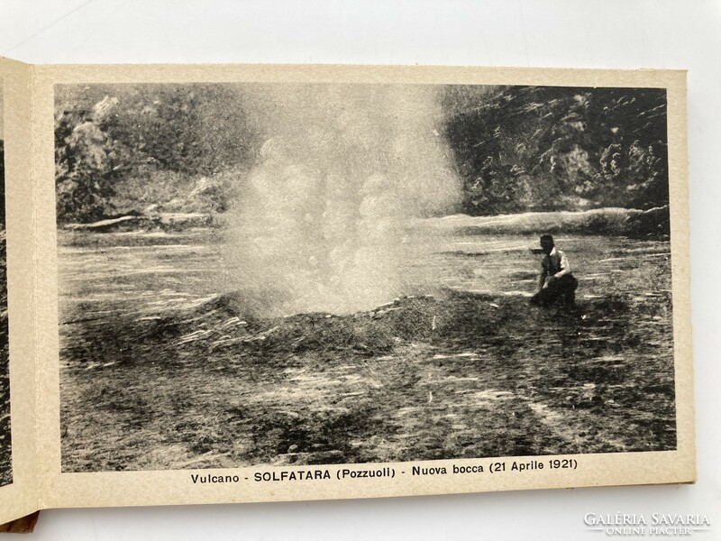 Antik olasz leporello 14 képpel: Vulcano.La "Solfatara". (Petit Vésuve) - 1920-as évek
