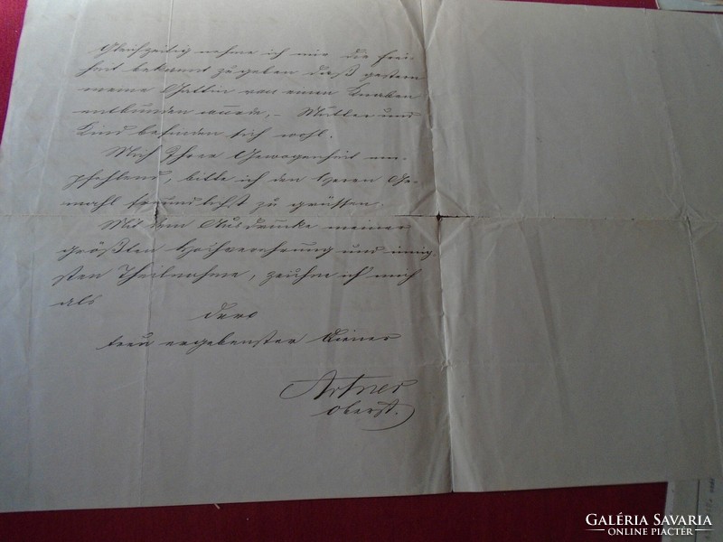 DEL014.4 Régi kézzel írt levél - Sopron - Ödenburg 1874  -Artner oberst