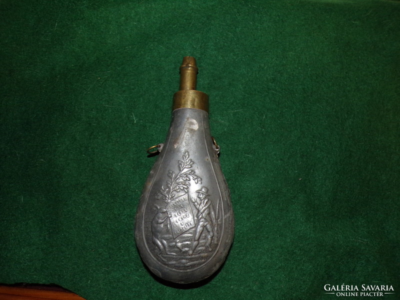 Gunpowder pewter bottle