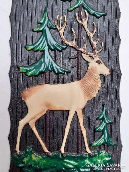 Retro plastic deer wall picture hunting house mid century wall decoration