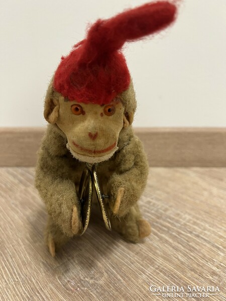 Antique cymbal wind up monkey toy rare and working