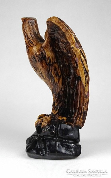 1L553 old painted plaster eagle statue on pedestal 19 cm