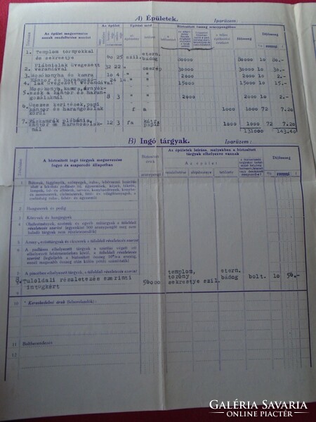 DEL014.1 A Katholikus Népszövetségi Biztosítási Iroda - Tűzkár biztosítási kötvény 1935  ritka