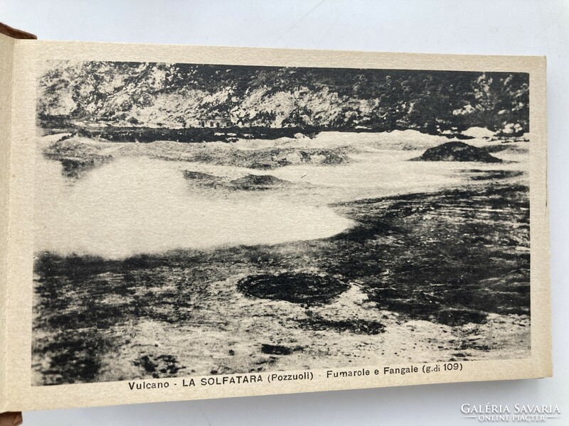 Antik olasz leporello 14 képpel: Vulcano.La "Solfatara". (Petit Vésuve) - 1920-as évek