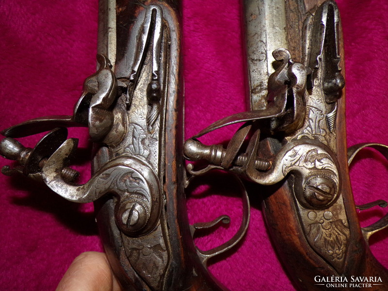 xviii. A pair of French flint Belgian pistols from the 19th century