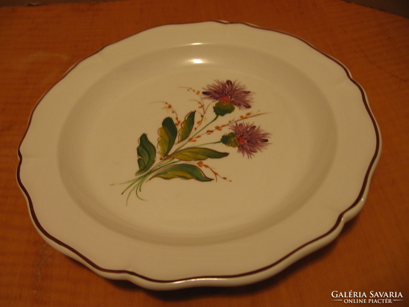 Botanikás Wechsler kézi festett, számozott kerámia fali tányér