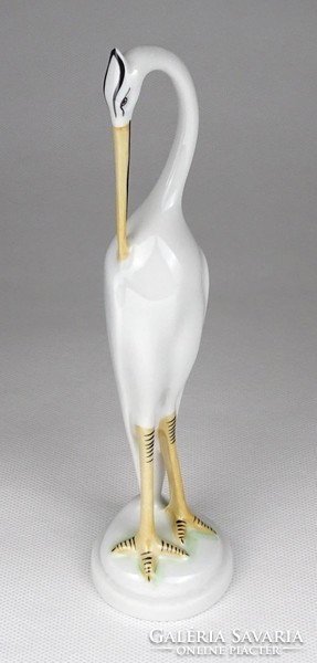 1L581 Hólloház porcelain egret on a pedestal 20 cm