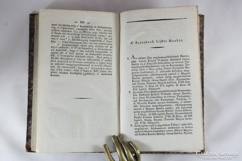 1830 Antik orvosi könyv Kováts Mihály - Antiorganon Ritka, teljes, szép példány!