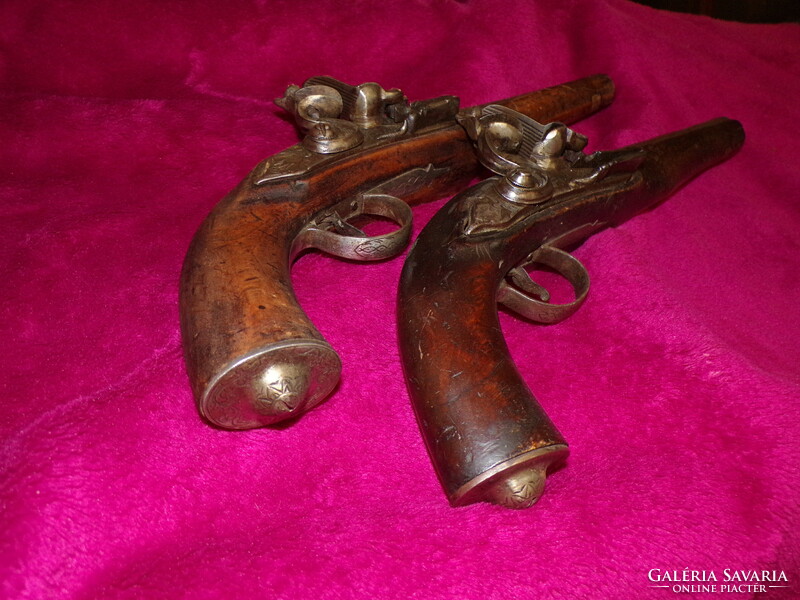 xviii. A pair of French flint Belgian pistols from the 19th century