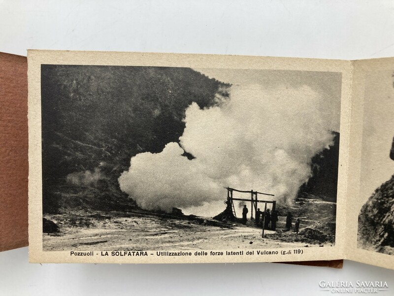 Antik olasz leporello 14 képpel: Vulcano.La "Solfatara". (Petit Vésuve) - 1920-as évek