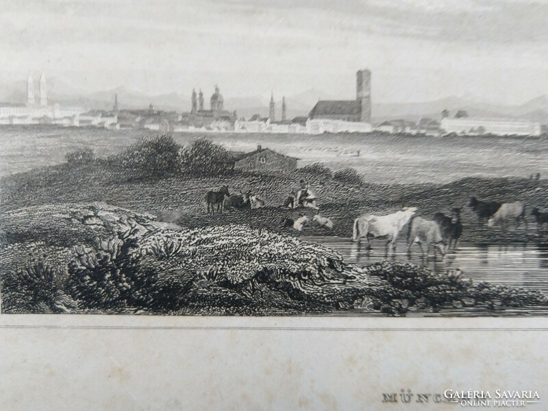 München, eredeti acelmetszet ca.1840