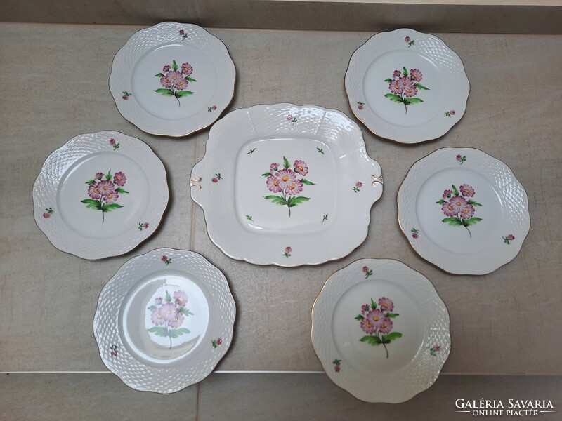 Herend map patterned porcelain cake set