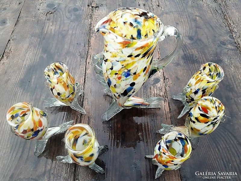 Glass jug - cup / fish shape.