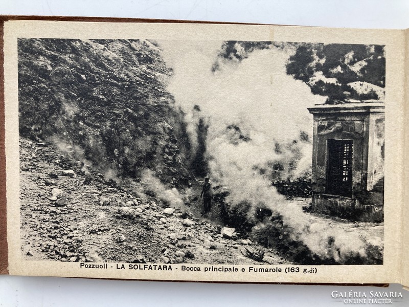 Antik olasz leporello 14 képpel: Vulcano.La "Solfatara". (Petit Vésuve) - 1920-as évek