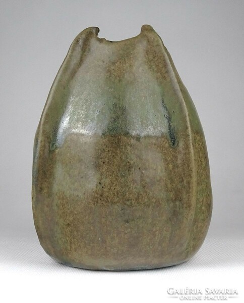 1K945 Mid-century jelzett kerámia váza 19.5 cm