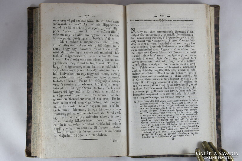 1830 Antik orvosi könyv Kováts Mihály - Antiorganon Ritka, teljes, szép példány!