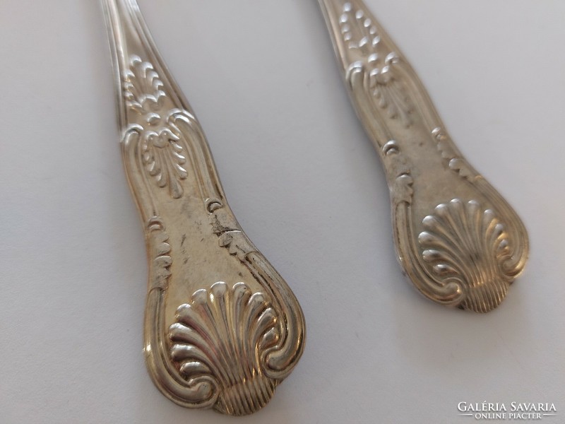 Old Sheffield salad spoon with shell pattern 2 pcs