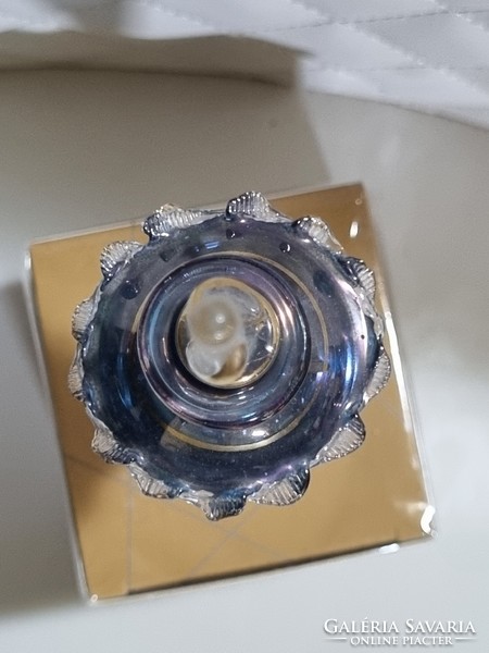 Aranyozott díszes 17cm-es mintás üveg parfümös