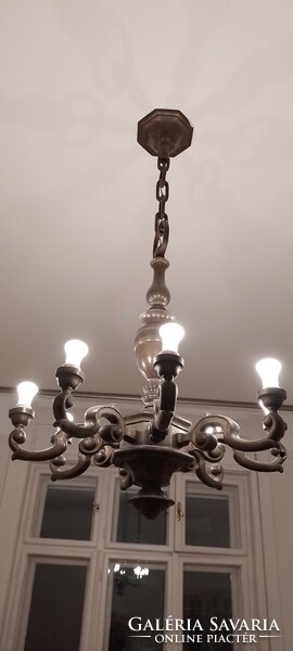 Antique large antique bronze chandelier