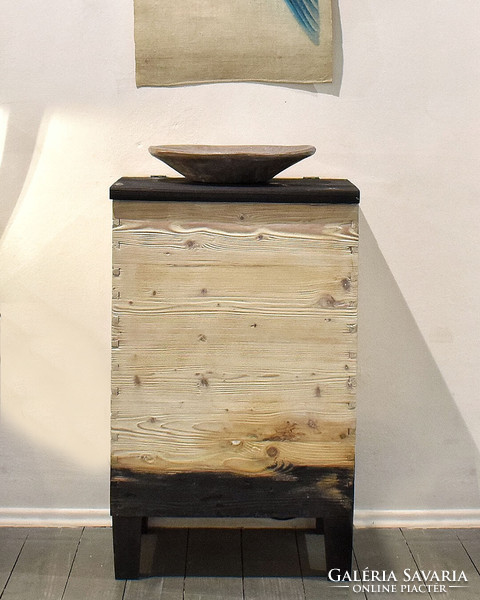 Beautiful loft vintage style reworked storage chest, cupboard, natural rustic wood