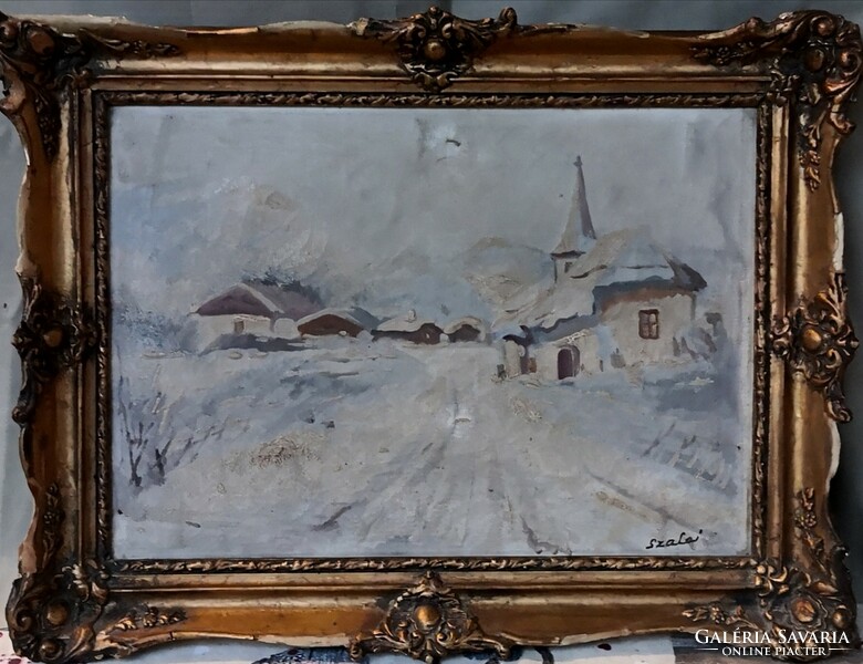 Fk/287 - marked as Salai - snow covered village