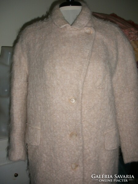 Alpaca - wool - mohair halvány rózsaszín kabát