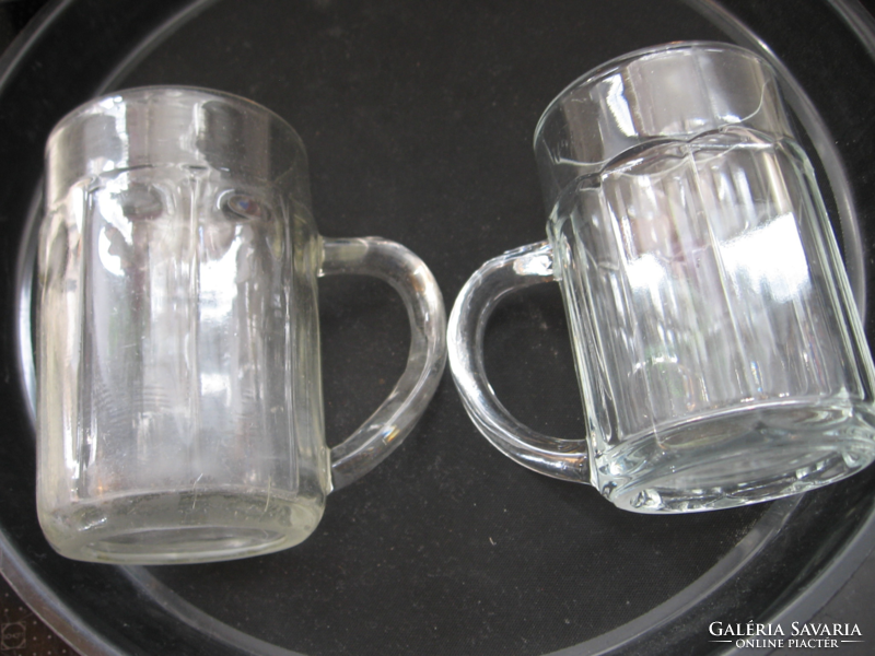 Pair of retro antique ribbed jugs