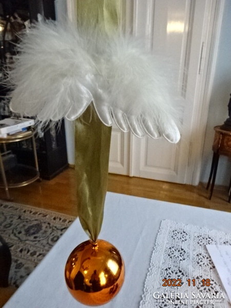 Karácsonyi üveggömb angyalka szárnyakkal, átmérője 8 cm. Vanneki!
