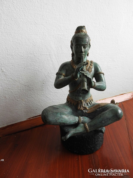 Gilded bronze Krishna statue
