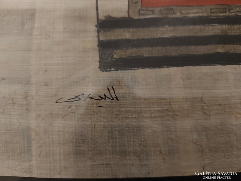 Egyptian portrait on papyrus - signed 321