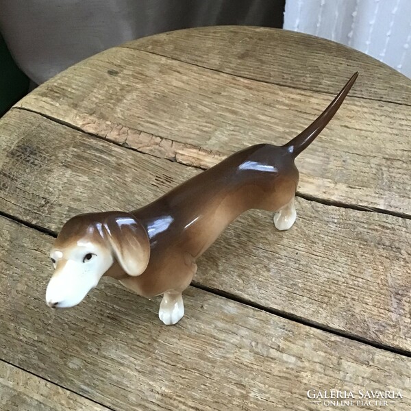 Old royal dux porcelain dachshund dog