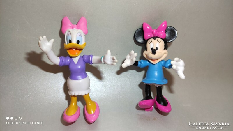 Vintage jelzett Disney Minnie és Duckey kemény gumi figura darabra