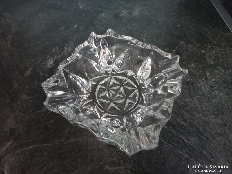 Retro lead crystal ashtray 14x14cm