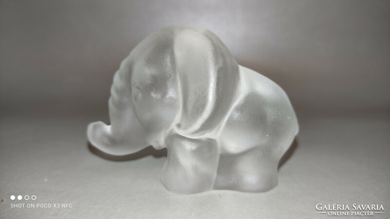Tömör üveg elefánt figura szobor jég üveg
