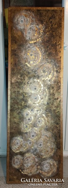 KarTüArt - copper flowers /rézvirágok , 140x45 cm, 3D festmény