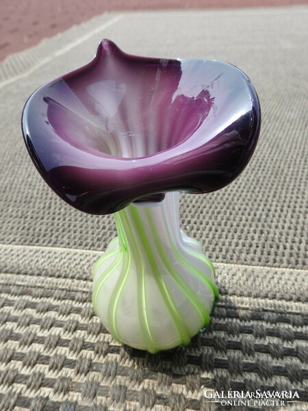 Old multilayer murano glass goblet vase