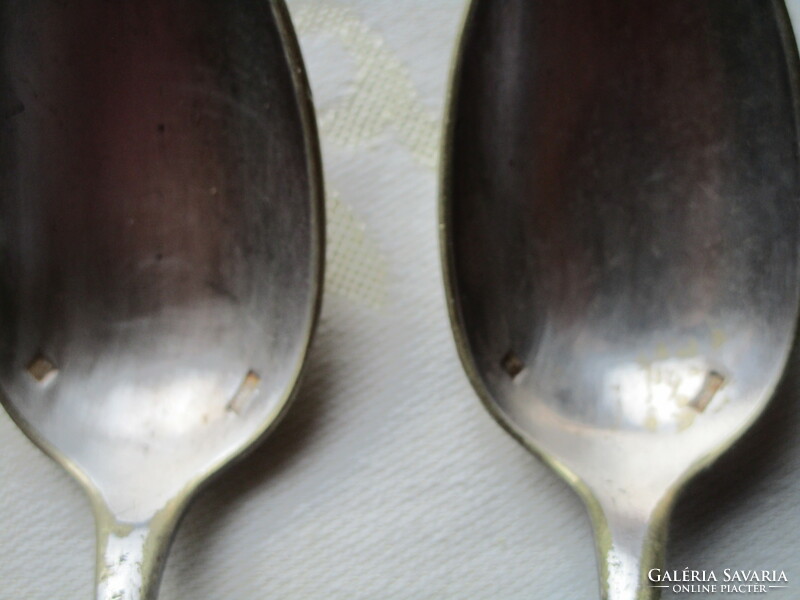 2 marked silver-plated copper spoons, for replacement